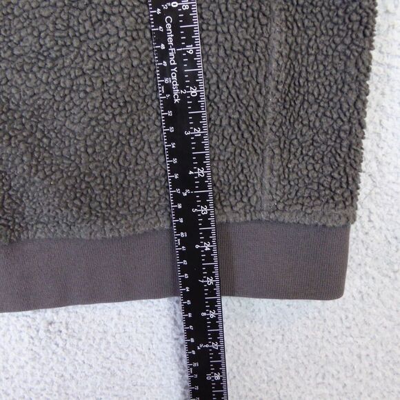 J Crew Sweater Men's Small Gray Fleece Pullover 1/4 Snap Deep Pile New York - Picture 9 of 11